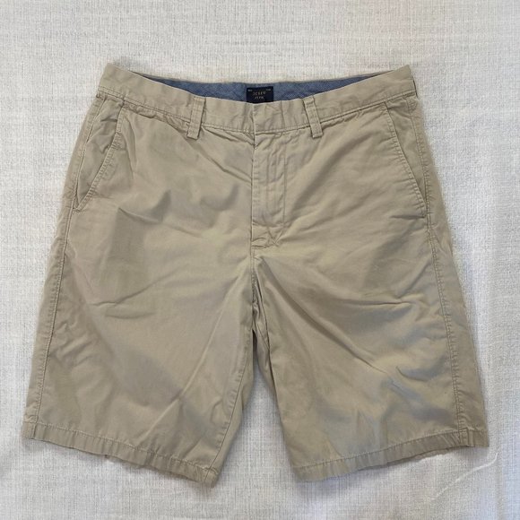 J. Crew Men's Club Shorts 10.5" in Khaki Size 32 - Picture 1 of 4